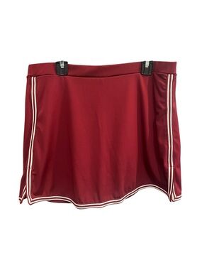 Maroon Red Mini Skirt with Shorts - Large